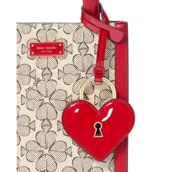 New Kate Spade Spade Flower Coated Canvas Manhattan Mini Tote Cherry Rose - Picture 3 of 6